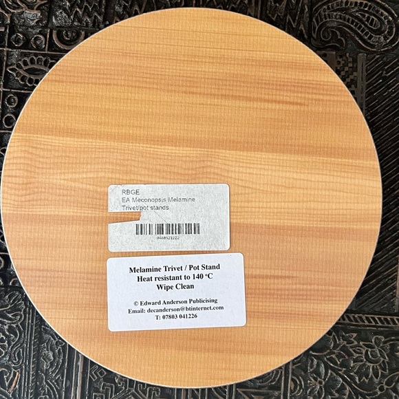 NEW Royal Botanic Gardens Edinburgh Melamine Trivet Pot Stand Heat Resistant - Picture 4 of 5